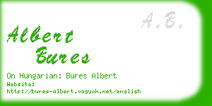 albert bures business card